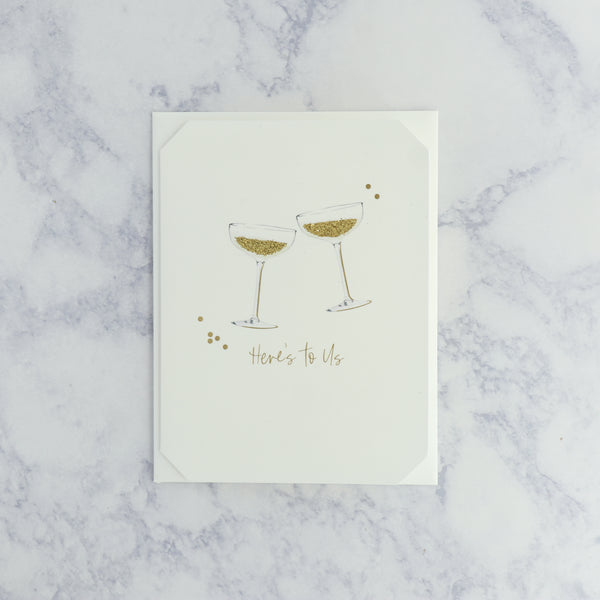 Champagne Toasting Glasses Romance Card