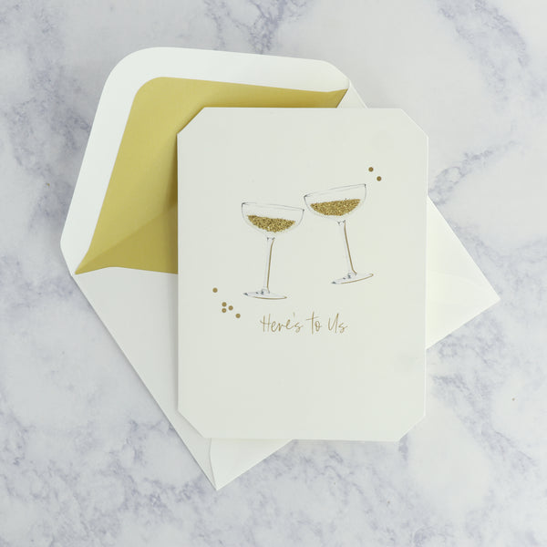 Champagne Toasting Glasses Romance Card