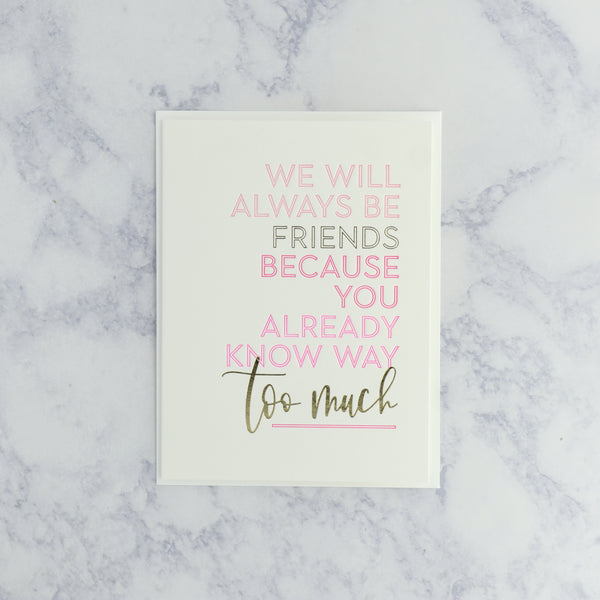 Friends Forever Shared Secrets Friendship Card