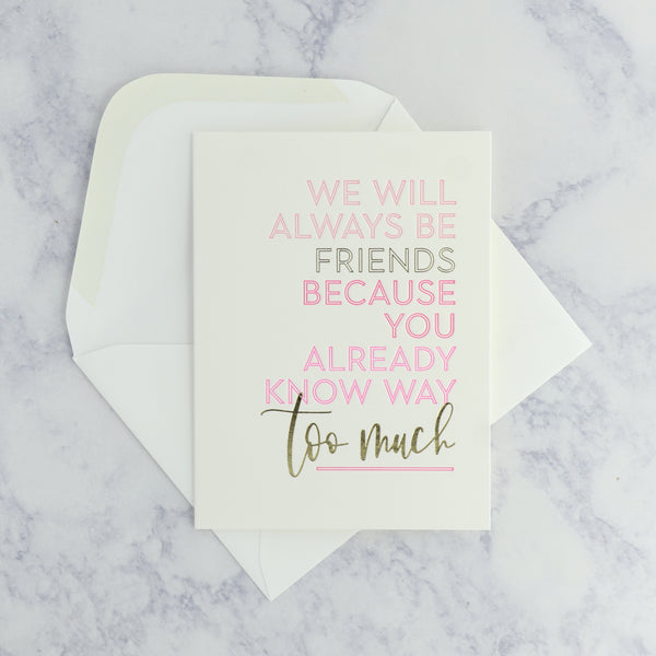 Friends Forever Shared Secrets Friendship Card