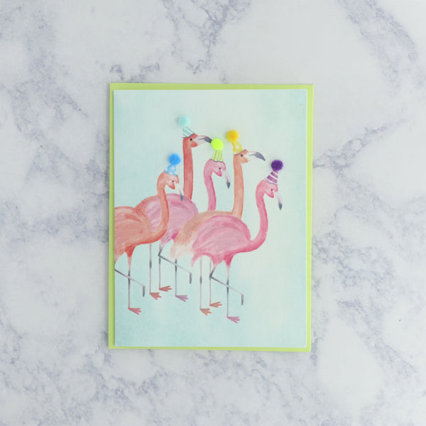 Party Flamingos Birthday Card