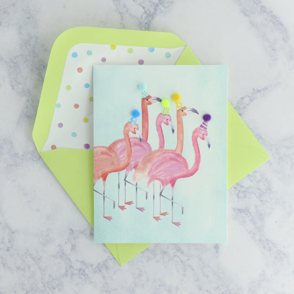 Party Flamingos Birthday Card