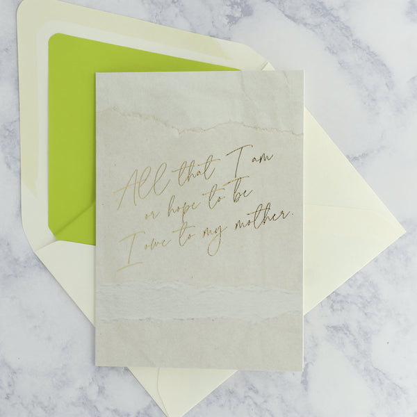 Lettering "All That I Am" Mother's Day Card (For Mom)