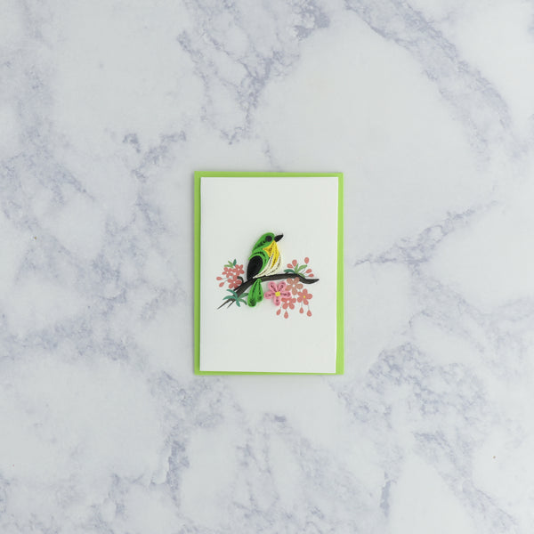 Handmade Songbird Gift Enclosure Mini Quilling Blank Card