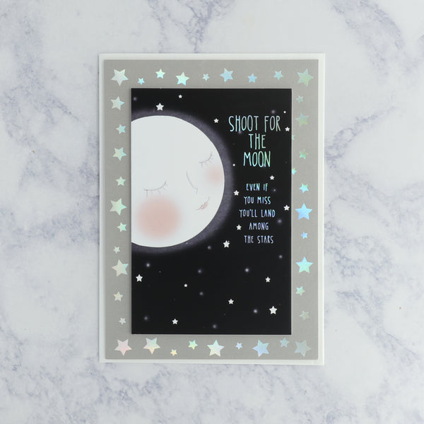 Shoot For The Moon Graduation Card