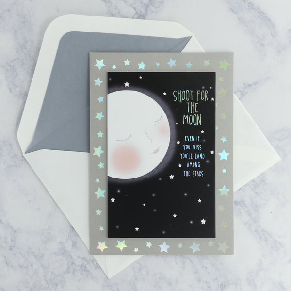 Shoot For The Moon Graduation Card