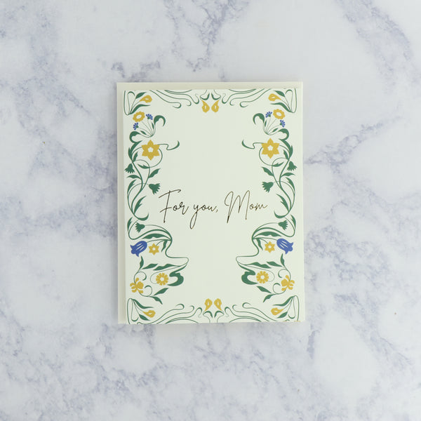 Garden Floral Nouveau Frame Mother's Day Card (For Mom)