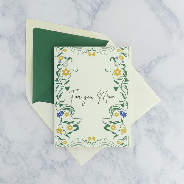 Garden Floral Nouveau Frame Mother's Day Card (For Mom)