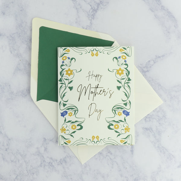 Garden Floral Nouveau Frame Mother's Day Card