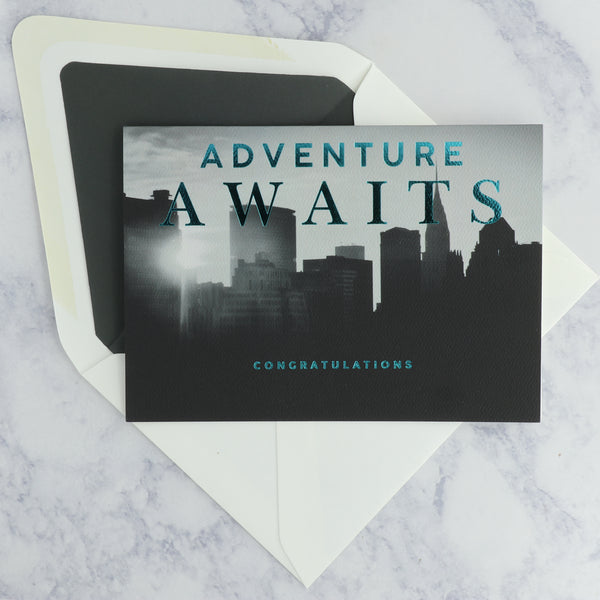 City Graphic "Adventure Awaits" Graduation Card