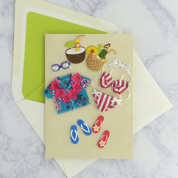 Handmade Hawaiian Outfits Anniversary Card