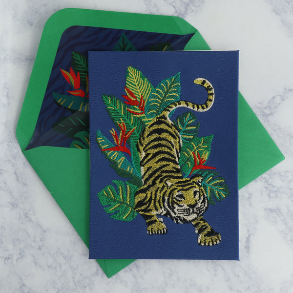 Embroidered Tiger Blank Card
