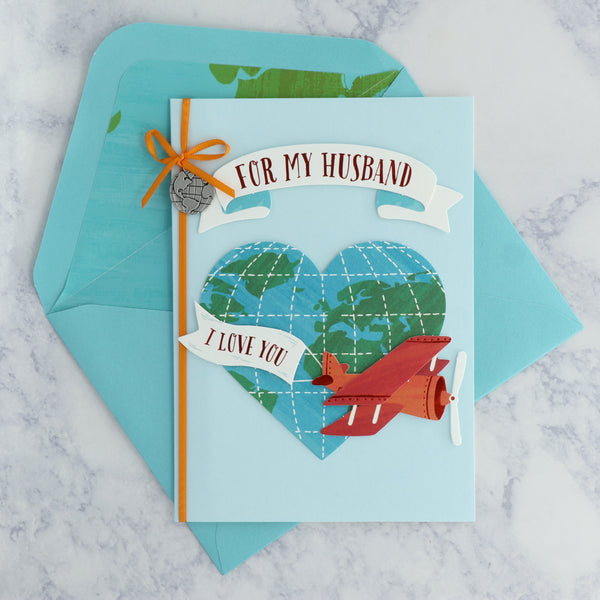 Around The World Birthday Card (For Husband)