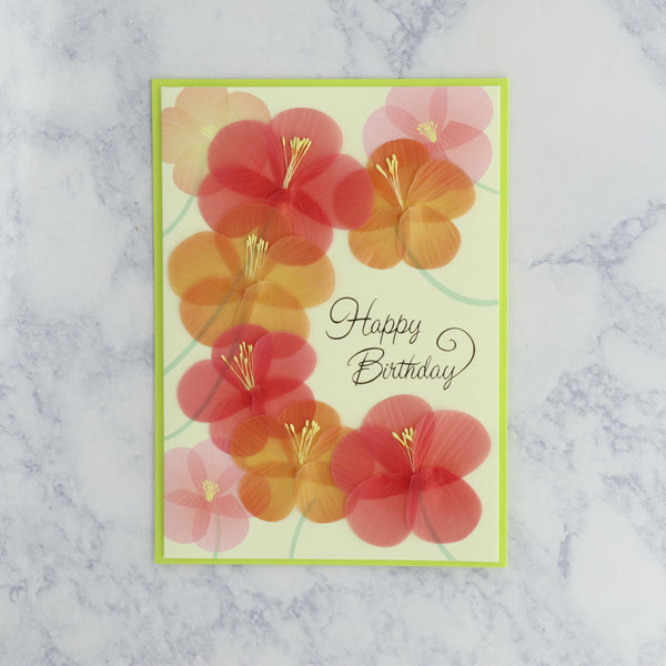 Vellum Scattered Flowers Birthday Card