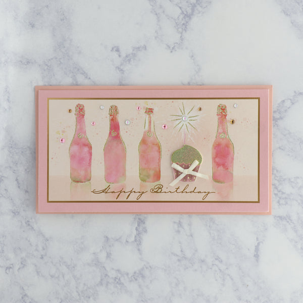 Champagne with Cupcake Birthday Card