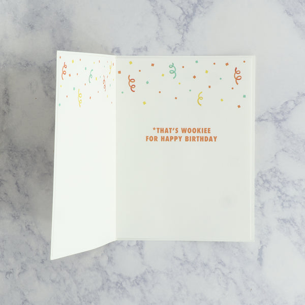 Chewbacca Holding Cake Star Wars Birthday Card