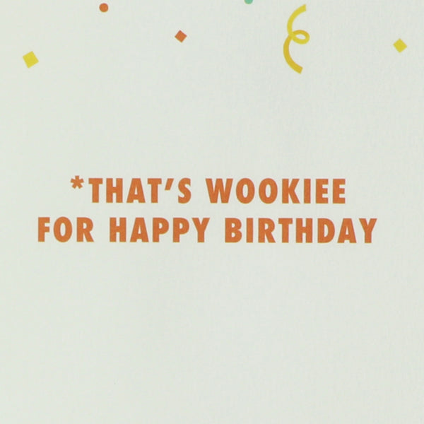 Chewbacca Holding Cake Star Wars Birthday Card