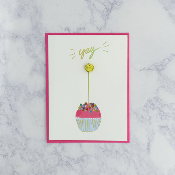 Sparkler Cupcake Birthday Card