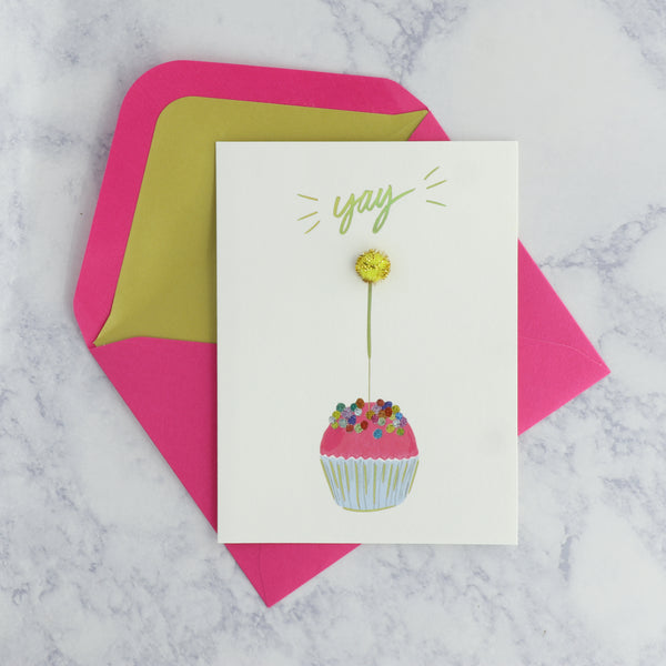 Sparkler Cupcake Birthday Card