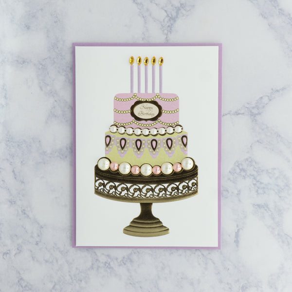 Pearl Cake Birthday Card