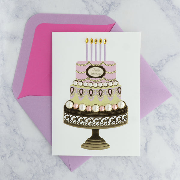 Pearl Cake Birthday Card