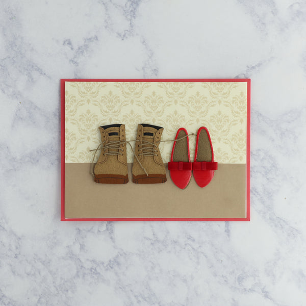 Handmade Opposites Attract Anniversary Card