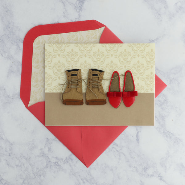 Handmade Opposites Attract Anniversary Card