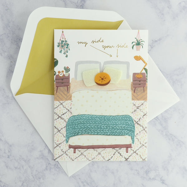 Handmade Bed Anniversary Card