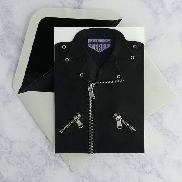 Handmade Leather Jacket Birthday Card