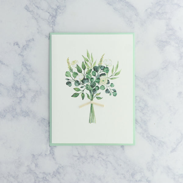 Natural Flowers Wedding Card