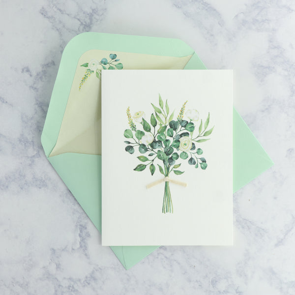 Natural Flowers Wedding Card