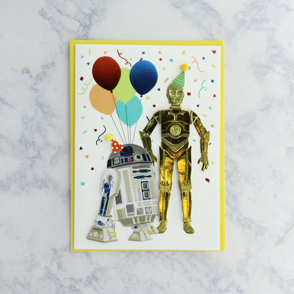 Handmade R2D2 & C3P0 Star Wars Birthday Card