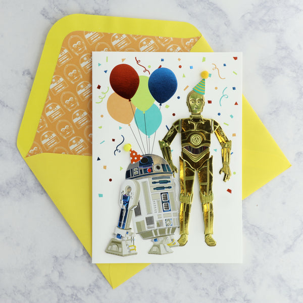 Handmade R2D2 & C3P0 Star Wars Birthday Card