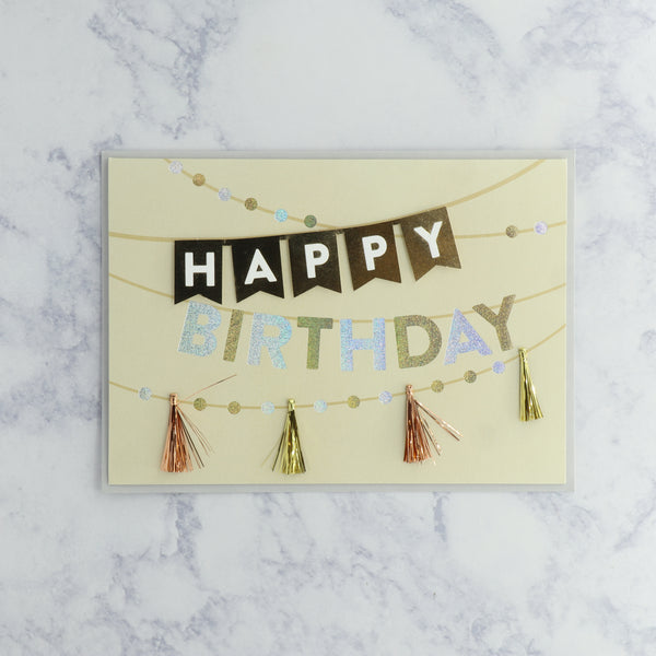 Metallic Tassel Banner Birthday Card