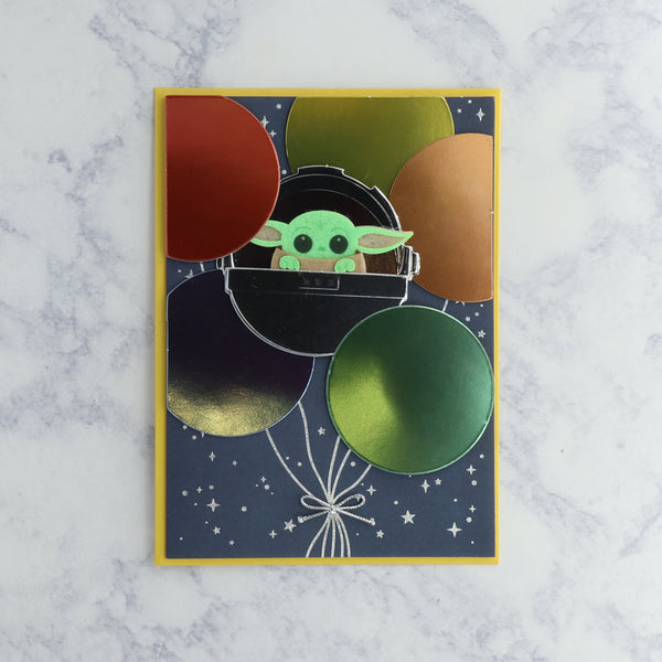 Baby Yoda Balloons Star Wars Birthday Card