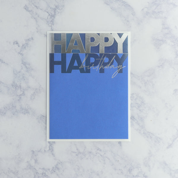 Silver Text Birthday Card