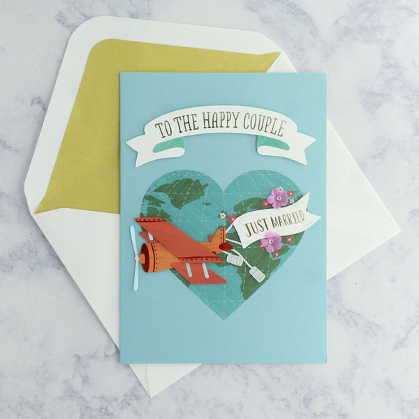 Handmade Flight Wedding Card