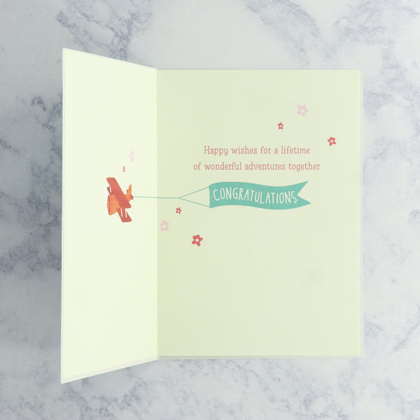Handmade Flight Wedding Card