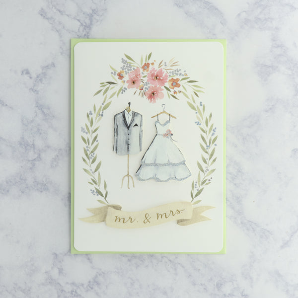 Whimsy Bridal Outfits Wedding Card