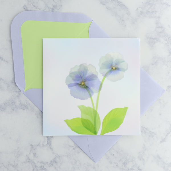 Vellum Purple Pansies Birthday Card