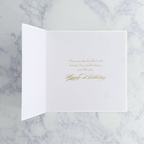 Vellum Purple Pansies Birthday Card