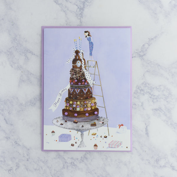 Fashion Gal On Cake Birthday Card