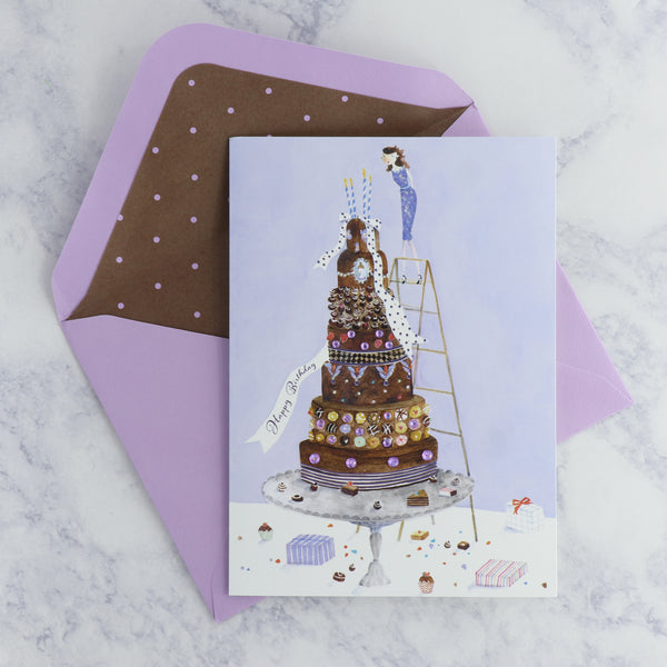 Fashion Gal On Cake Birthday Card