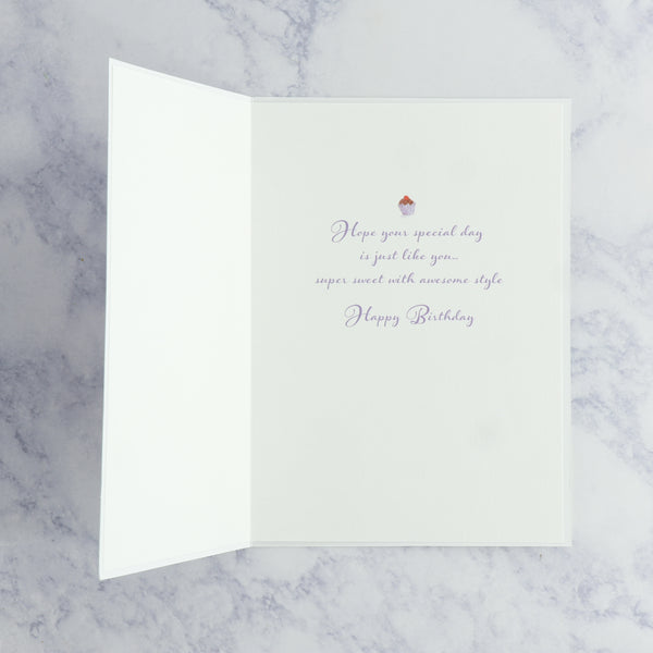 Fashion Gal On Cake Birthday Card