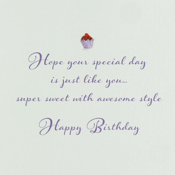 Fashion Gal On Cake Birthday Card