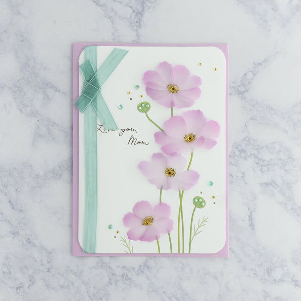 Handmade Vellum Anemone Birthday Card (For Mom)