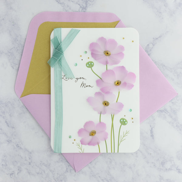 Handmade Vellum Anemone Birthday Card (For Mom)