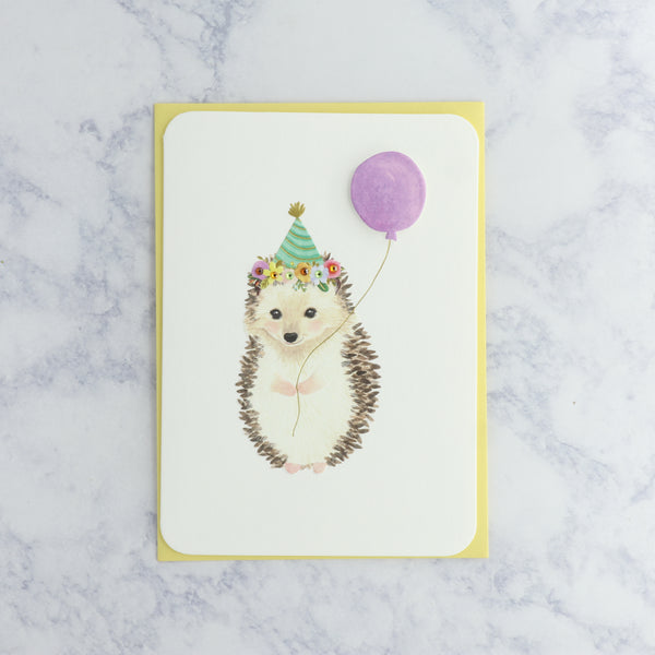 Celebratory Hedgehog Birthday Card