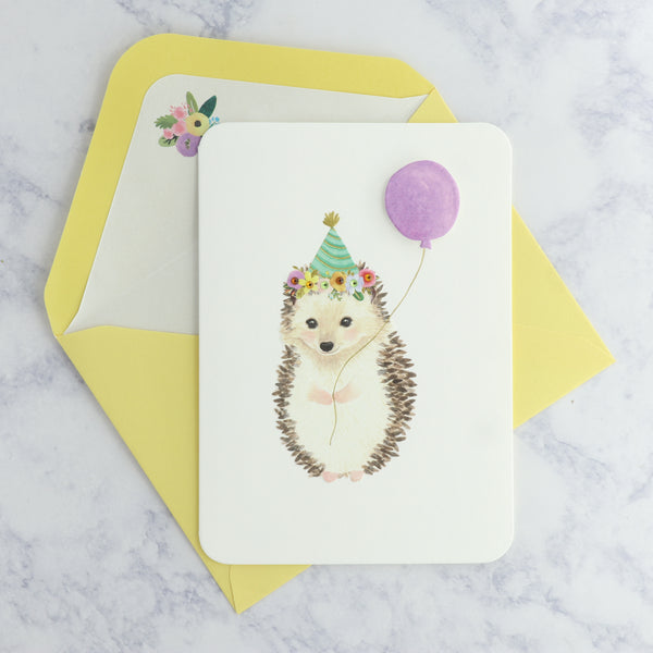 Celebratory Hedgehog Birthday Card