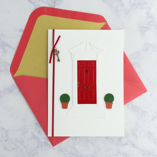 Handmade Red Door New Home Card